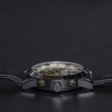 Load image into Gallery viewer, With a flying Tourbillon and a multifaceted dial, Nebulae Perpetual leaves nothing less than a grand statement. Features include month, day of week, day/night, 12/24 hour, day of the month, hours, minutes, second indicator. The movement of the watch is visible through its transparent back.