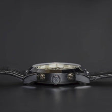 Load image into Gallery viewer, With a flying Tourbillon and a multifaceted dial, Nebulae Perpetual leaves nothing less than a grand statement. Features include month, day of week, day/night, 12/24 hour, day of the month, hours, minutes, second indicator. The movement of the watch is visible through its transparent back.