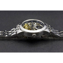 Load image into Gallery viewer, Ajourée, an enchanting interpretation of time brought to its pure skeleton essence. Aesthetically perfected with inventive and meticulous architecture with a flying Tourbillon, encased with high quality 316L stainless steel casing and powered by a 21 jewel automatic movement with a 60-hour power reserve and a moon phase.