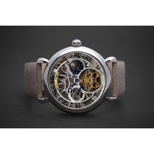 Load image into Gallery viewer, Ma 757 Masterpiece Squelette Calibre 2765 is an astonishingly crafted puristic Skeleton Watch showcasing our latest calibre, the incredibly gorgeous M2765. It features a small minute repeater at 9 and a day/night indicator at 3 and comes in a high quality 316L polished stainless steel casing.
