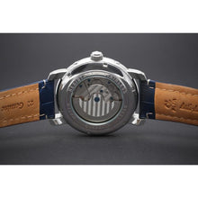 Load image into Gallery viewer, Tour De Blanche salutes the traditional craftsmanship with all the ingredients for a true watch collector. Distinctly confident and classic with exclusive features including moon phase, minute, hour, second indicators, open heart caliber with a flying Tourbillon providing a 60-hour power reserve for precision and focus.