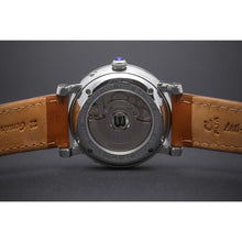 Load image into Gallery viewer, This gorgeous automatic Chronometer in the spirit of a 1920s Retro Style presents new forays in a variety of ways to us: It features a high quality swiss automatic movement with a snapback day and date complication as well as large sword hands giving it a distinct classical yet bold feel.