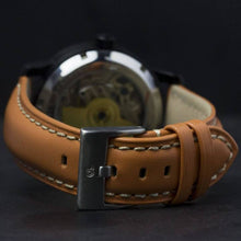 Load image into Gallery viewer, Esprit Libre, a delicate showcase of the fine essence of a skeleton timepiece. Aesthetically perfected with inventive and meticulous architecture with a flying Tourbillon, encased with high quality 316L stainless steel casing and powered by a 21 jewel automatic movement with a 60-hour power reserve and a moon phase.