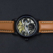Load image into Gallery viewer, Esprit Libre, a delicate showcase of the fine essence of a skeleton timepiece. Aesthetically perfected with inventive and meticulous architecture with a flying Tourbillon, encased with high quality 316L stainless steel casing and powered by a 21 jewel automatic movement with a 60-hour power reserve and a moon phase.