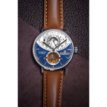 Load image into Gallery viewer, This gorgeous automatic Chronometer presents new forays in a variety of ways to us: It is the first watch that we are offering with a 2.5D curved shape armored glass allowing maximum visibility and exposure of the intricate dial.
