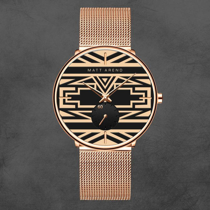 This slim and elegant ladies watch makes its statement through its flawless finish and gorgeous Ndebele inspired Artwork on the Dial. Together with our personalization options, you can create a unique yet surprisingly affordable customized stunning tim