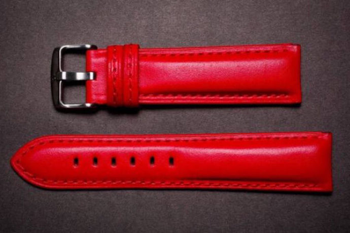 Premium Leather Strap Padded Red